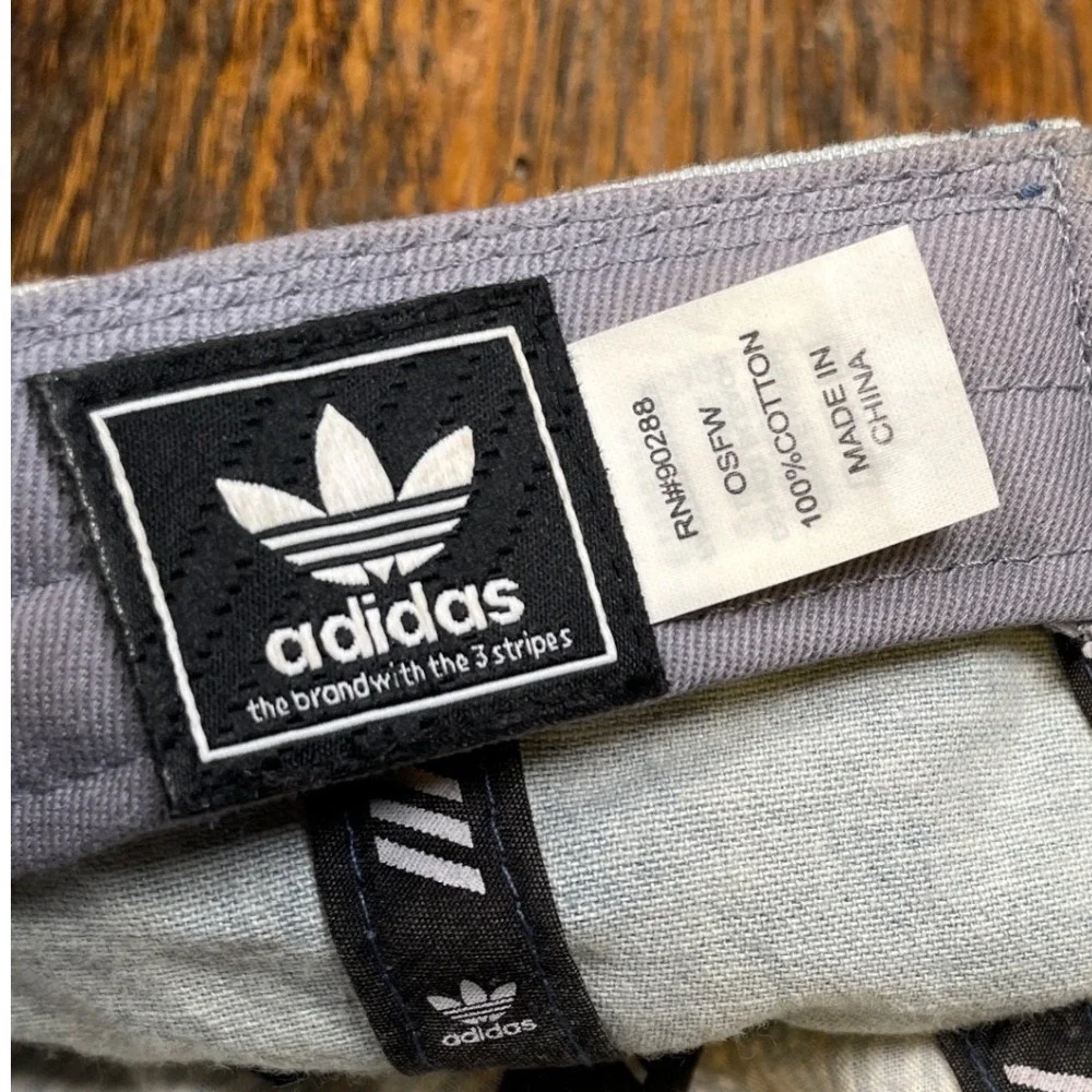 Adidas Originals Light Wash Denim‎ Trefoil Hat Womens Blue Strapback Cap Momcore